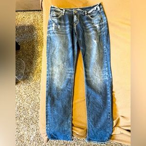 Silver girlfriend jeans